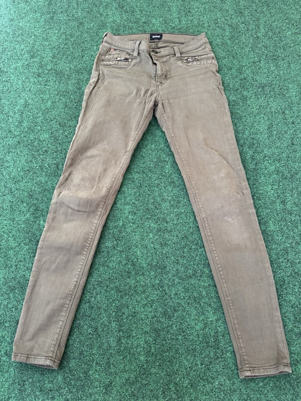 Hudson Jeans Women’s 27 Spark Midrise Super Skinny Gray Black Low Rise Stretch